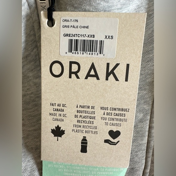 ORAKI NWTs Long Cloud Half-Zip Hoodie - Light Heather Grey Sz XXS - Picture 3 of 4